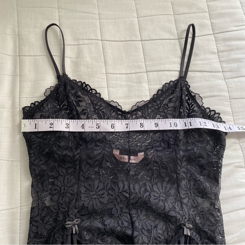 La Vie En Rose Black Lace Bodice Slip - Picture 10 of 11